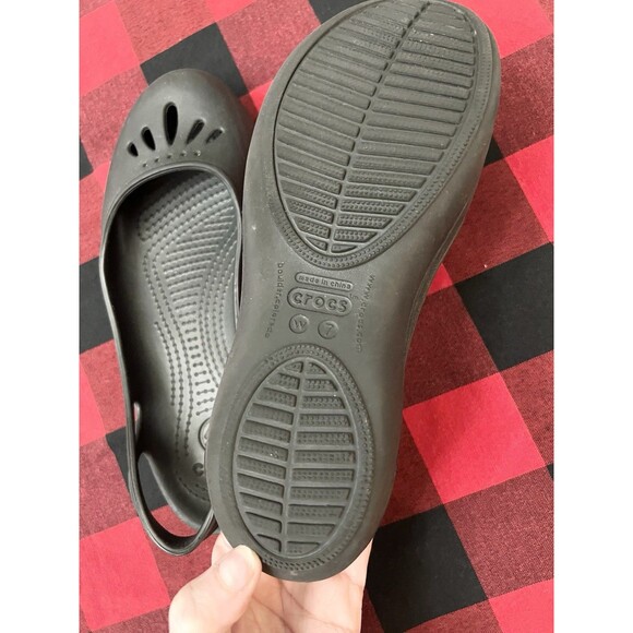 Crocs Kadee Ballet Flats Slip On Black Closed Toe Comfort Shoes Size 7 - Picture 6 of 6
